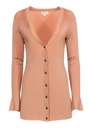 L'Agence - Beige Ribbed Knit Cardigan Sz XS