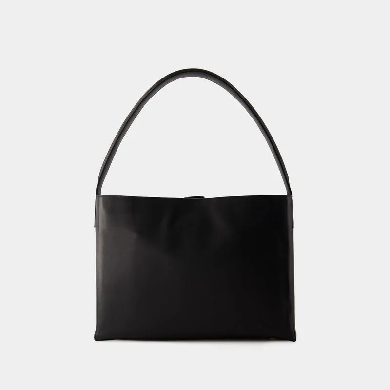 Leonore L Shoulder Bag - Ines de la Fressange - Leather - Black