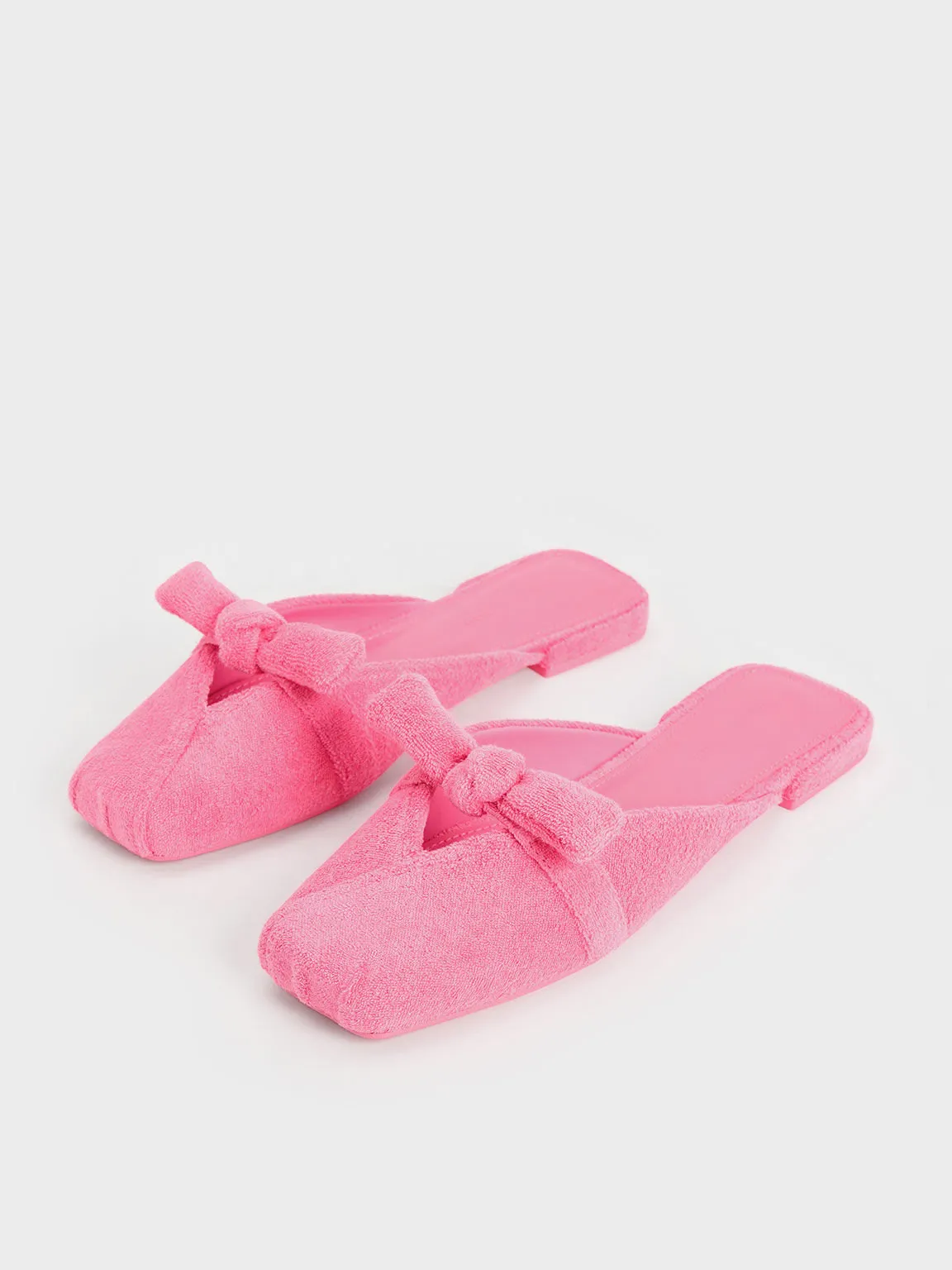 Loey Textured Knotted Mules - Pink