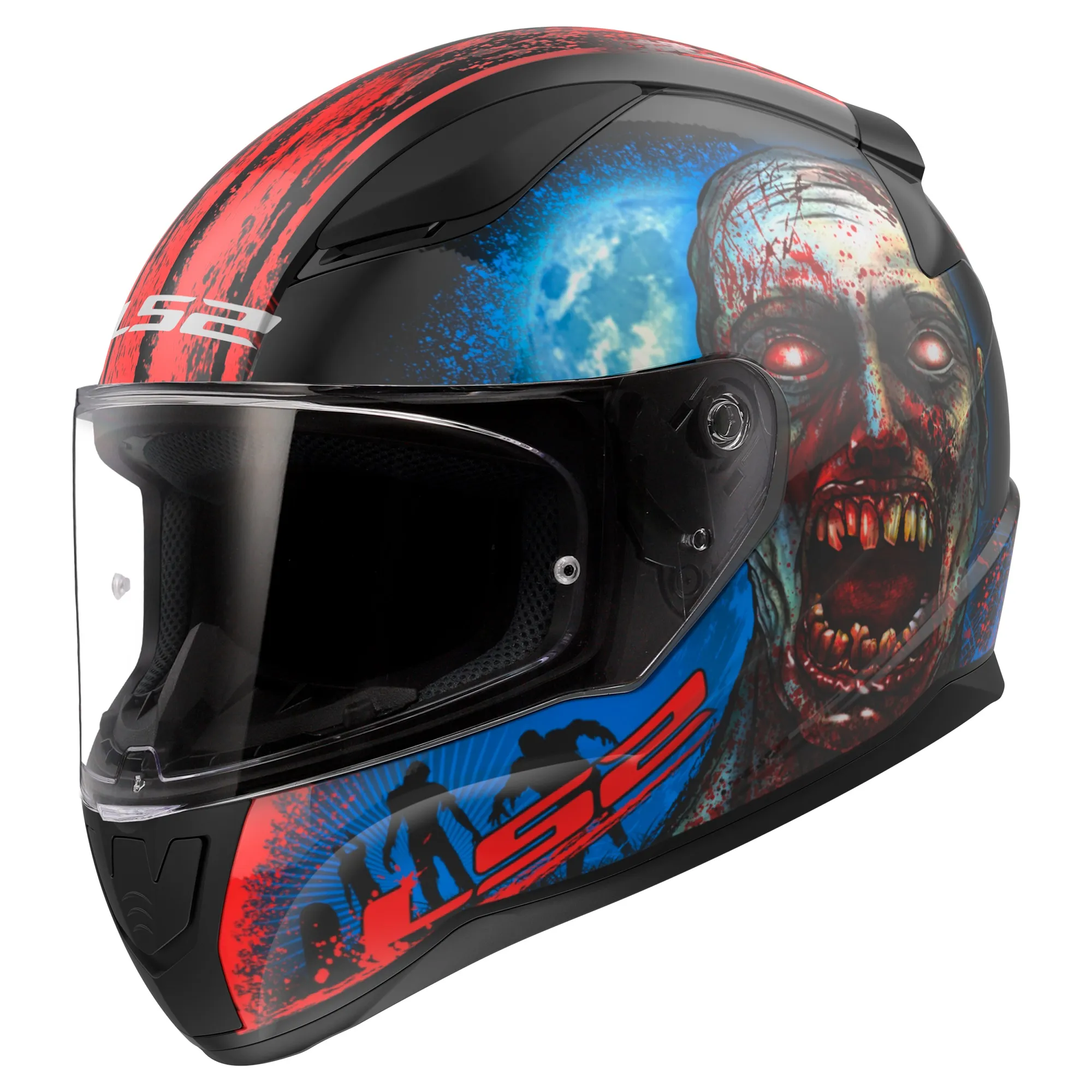 LS2 FF353 Rapid II Zombie Helmet - Black/Red