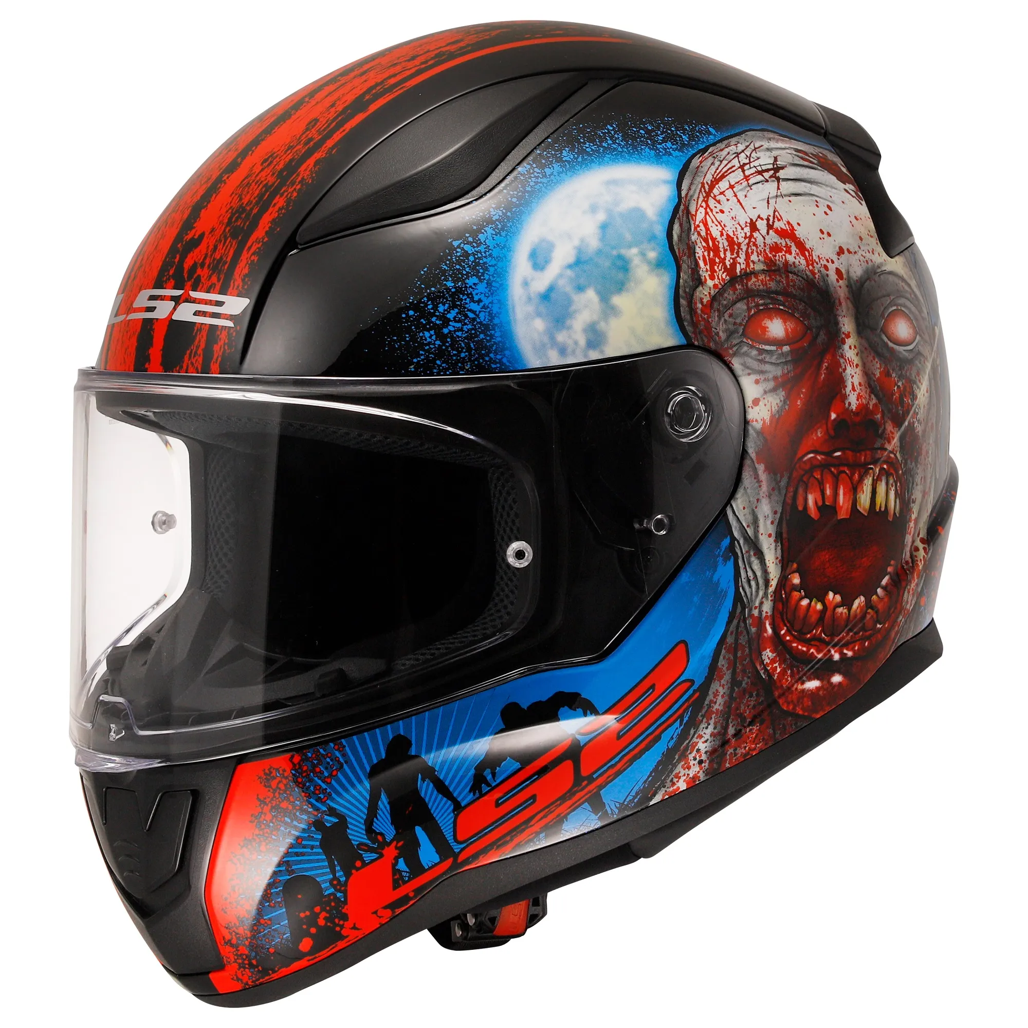 LS2 FF353 Rapid II Zombie Helmet - Black/Red