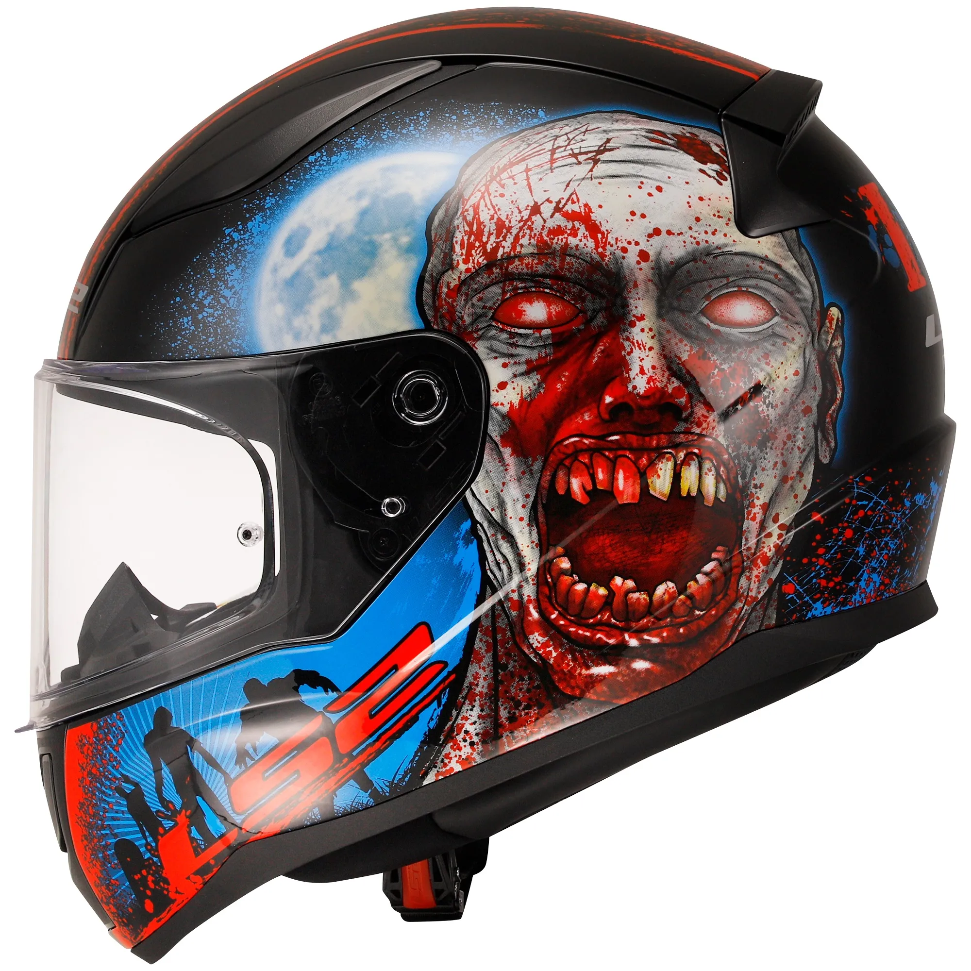 LS2 FF353 Rapid II Zombie Helmet - Black/Red