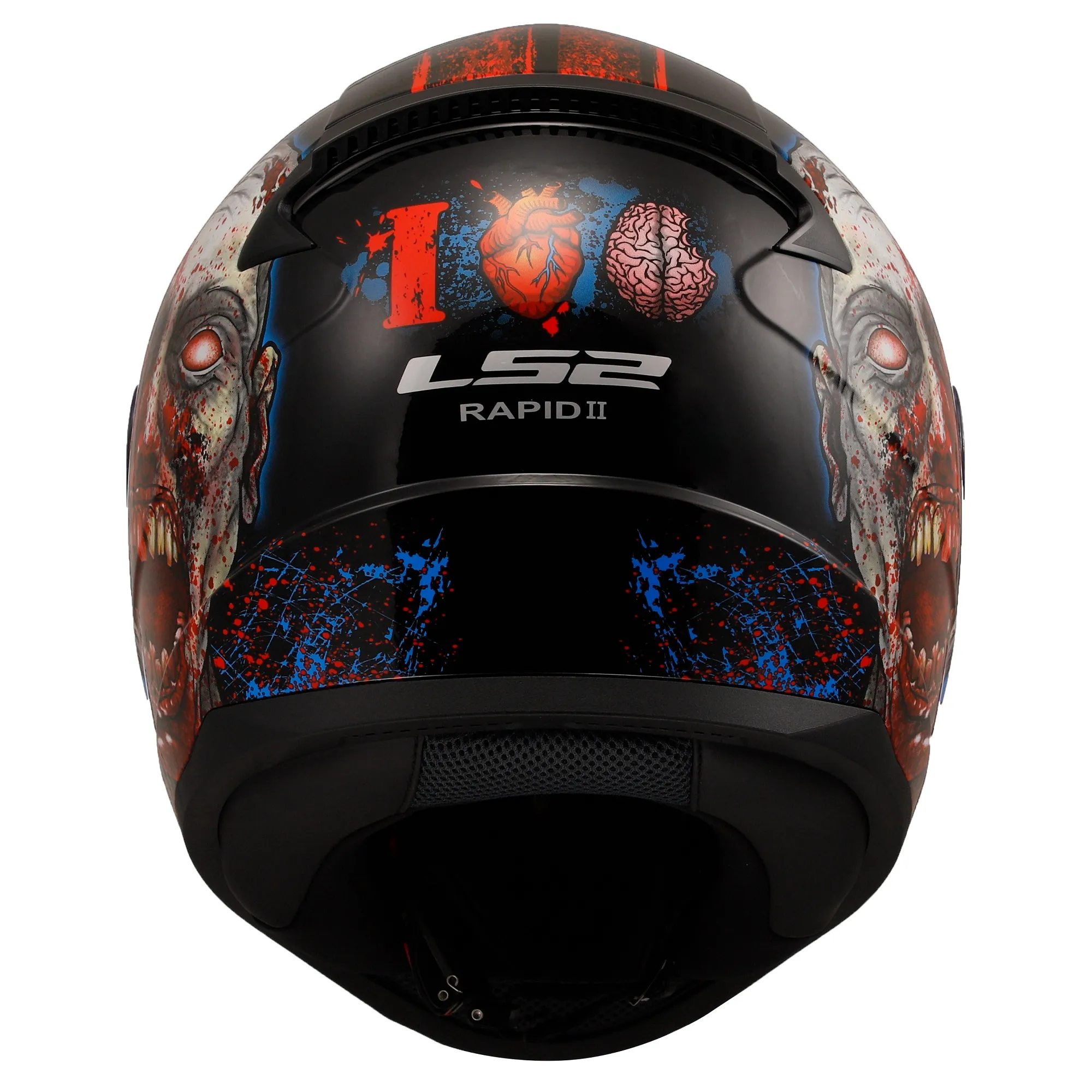 LS2 FF353 Rapid II Zombie Helmet - Black/Red