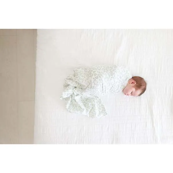 Lulujo Muslin Swaddle Blanket, Greenery