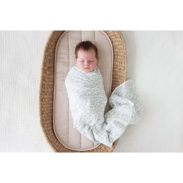 Lulujo Muslin Swaddle Blanket, Greenery