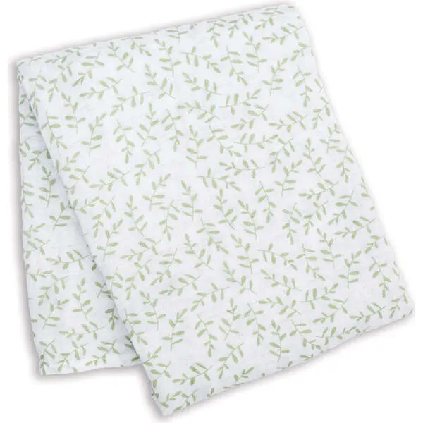 Lulujo Muslin Swaddle Blanket, Greenery