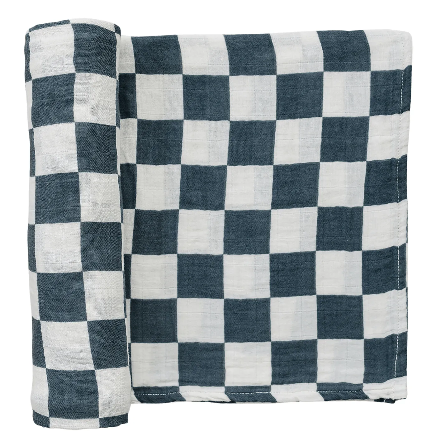 Mebie Baby Charcoal Checkered Muslin Swaddle Blanket *