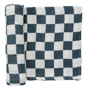 Mebie Baby Charcoal Checkered Muslin Swaddle Blanket *