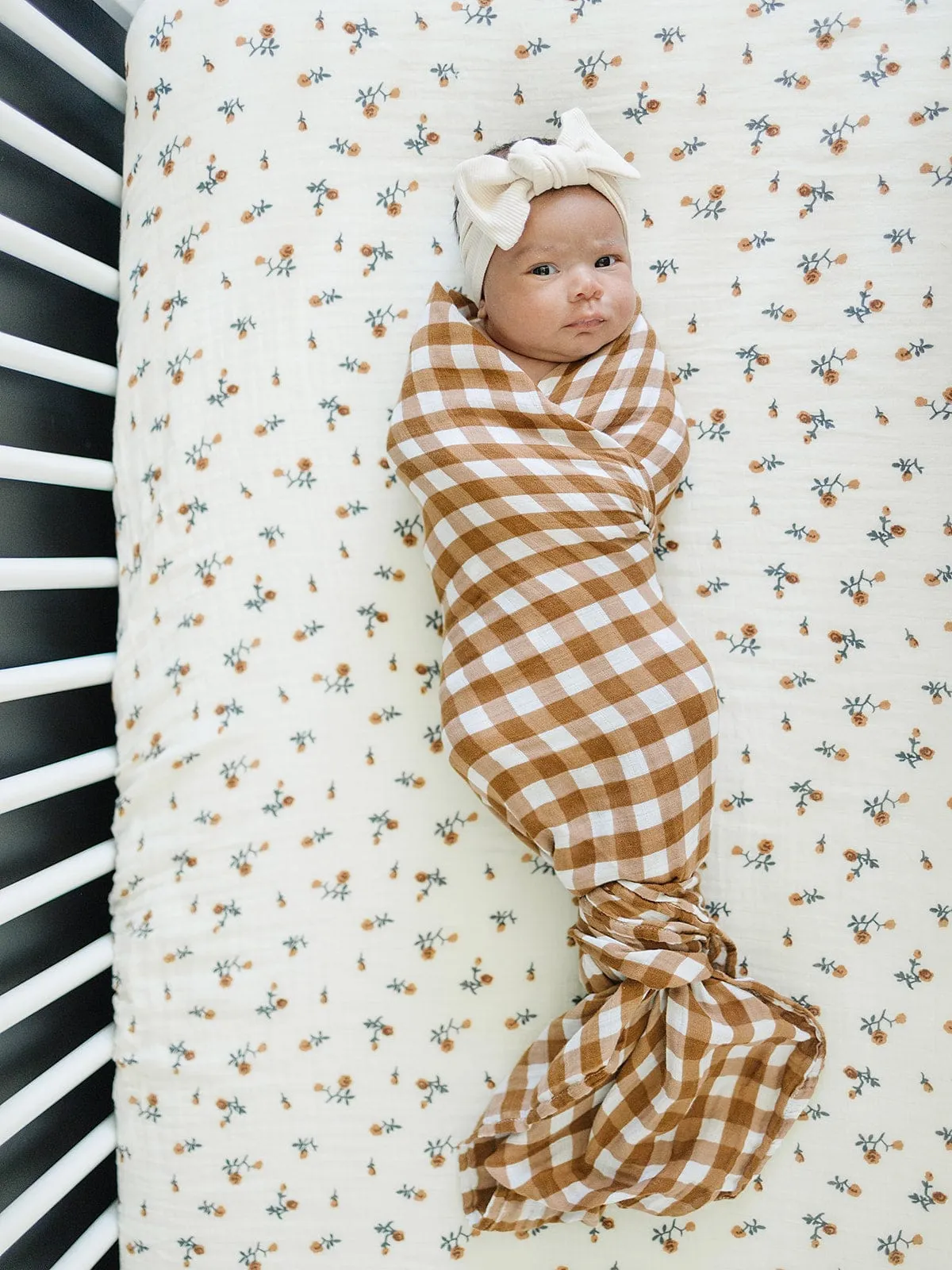 Mebie Baby Gingham Muslin Swaddle Blanket *