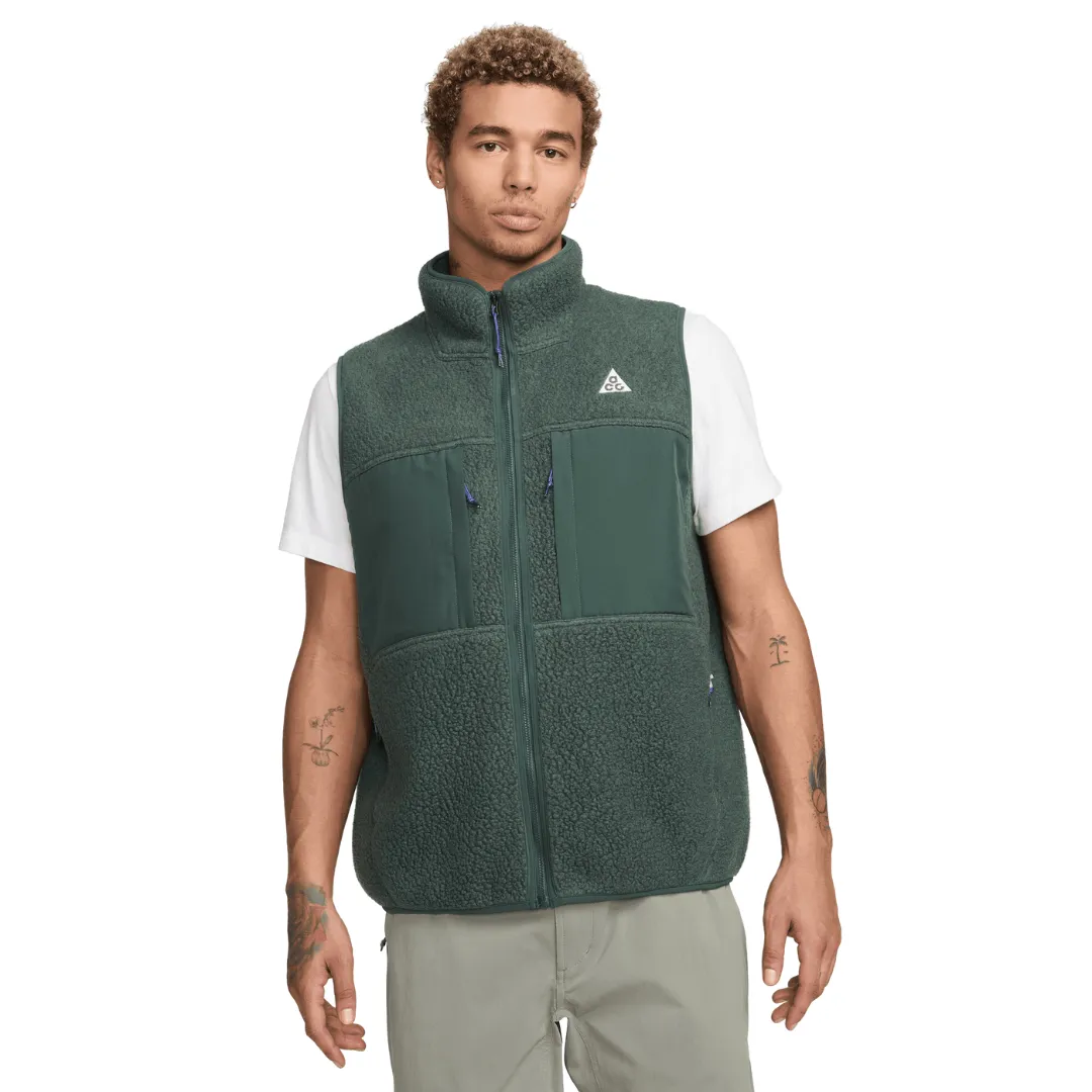 Men's Nike ACG Arctic Wolf Full-Zip Vest - Vintage Green/Vintage Green/Summit White