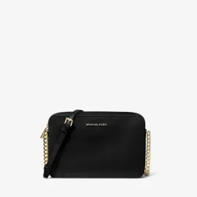 Michael Kors Jet Set Large Saffiano Leather Crossbody Bag | Black