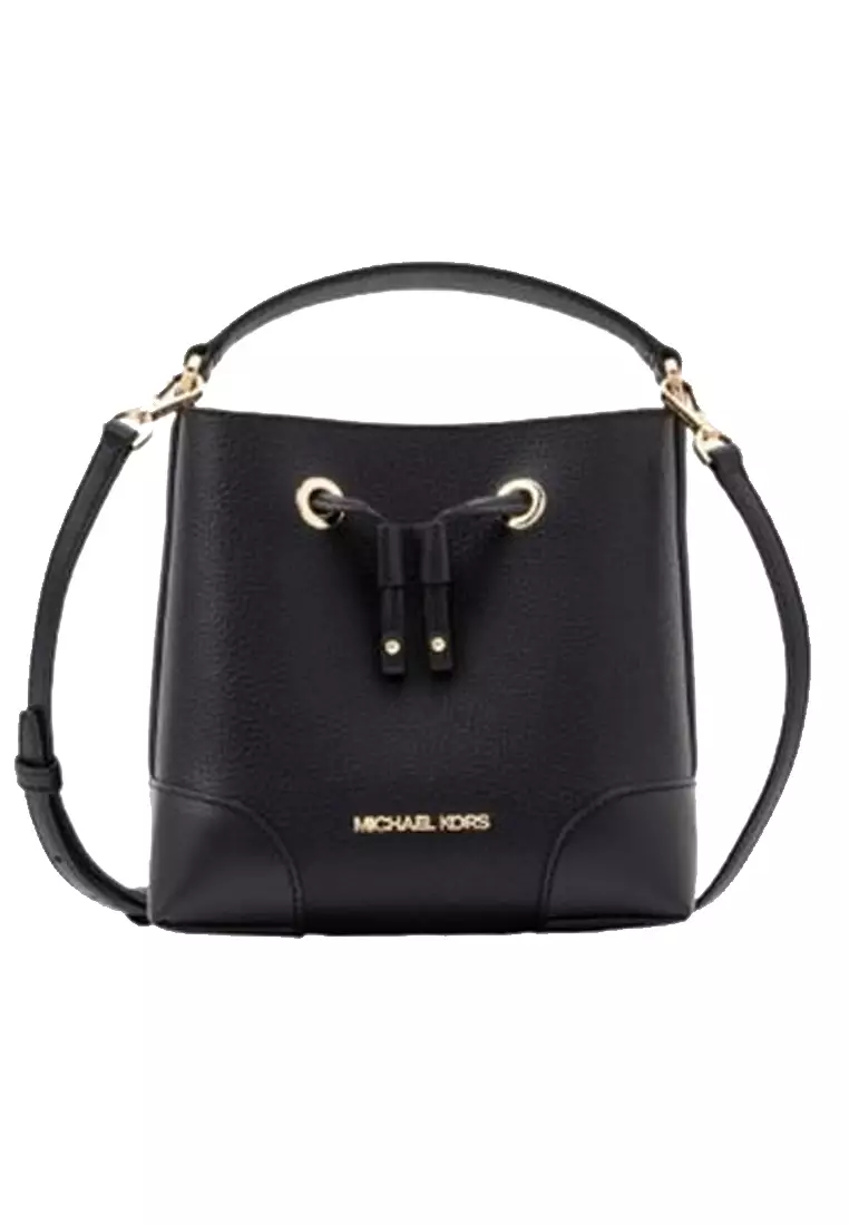 MICHAEL KORS Michael Kors Mercer Small Pebbled Leather Bucket Bag Cow leather mini women's one shoulder crossbody bag 35R3G