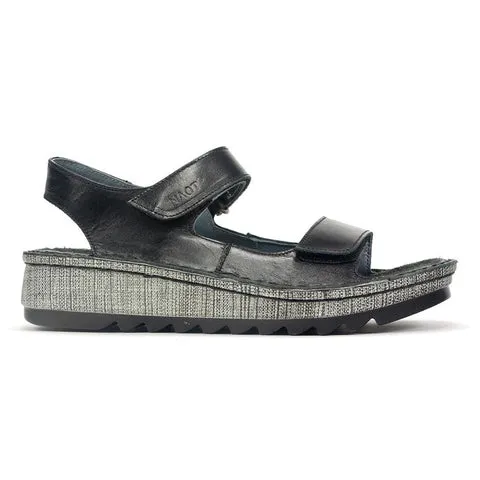 Naot Womens Zinnia Sandals - Black Madras Leather