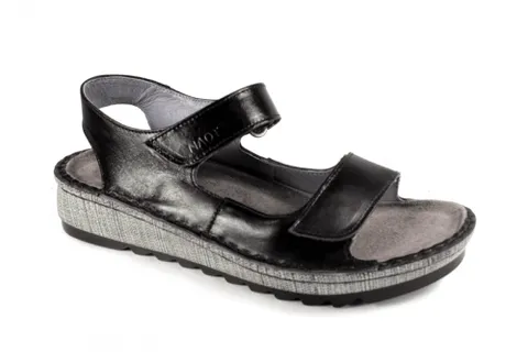 Naot Womens Zinnia Sandals - Black Madras Leather