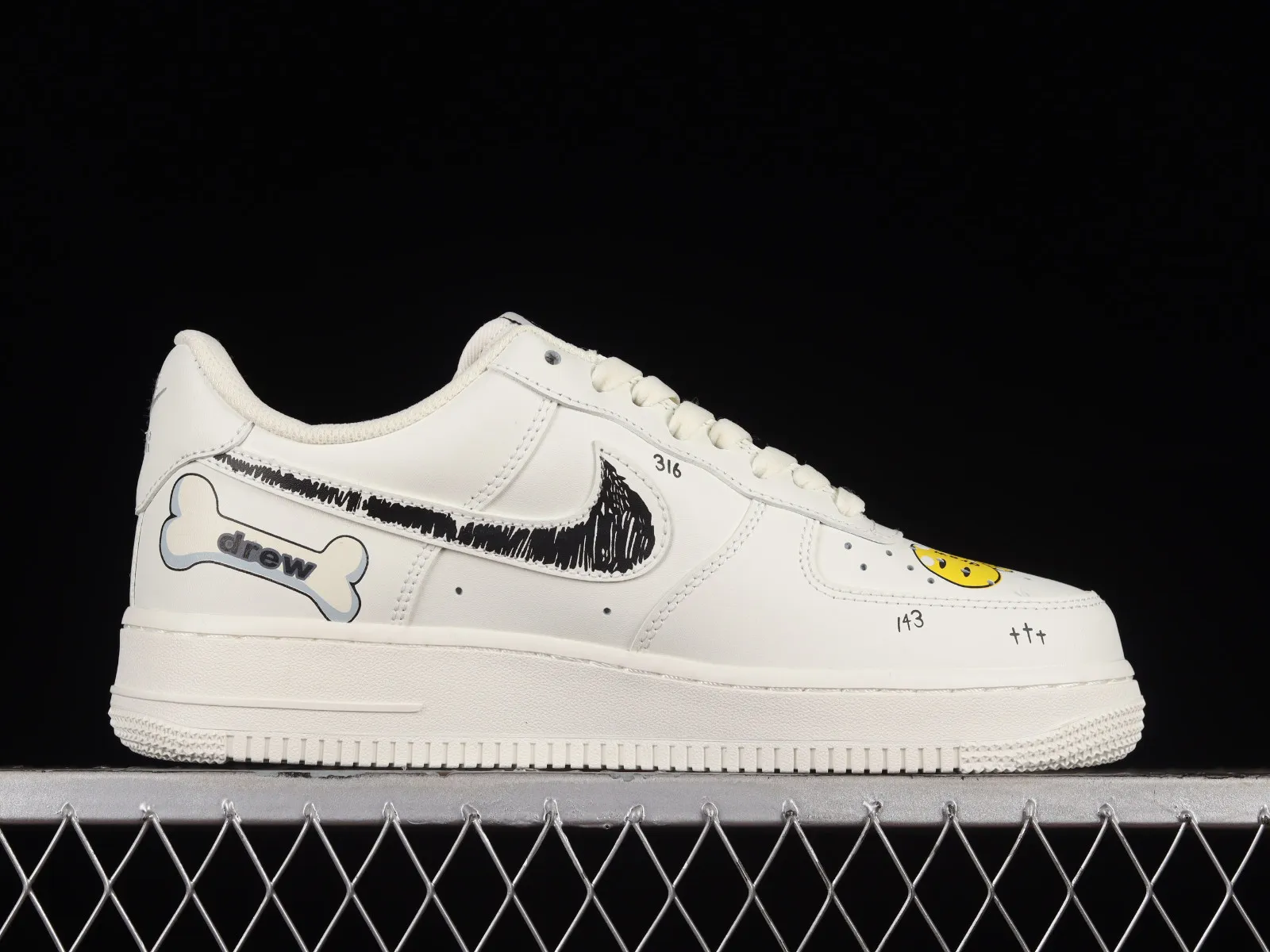 Nike Air Force 1 07 Low Drew Beige Black Yellow CW2288-663