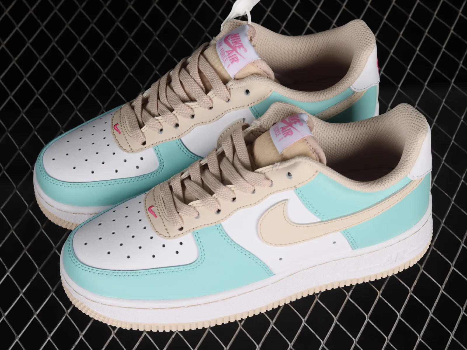 Nike Air Force 1 07 Low White Cream Mint Green Rose Red DV7762-300