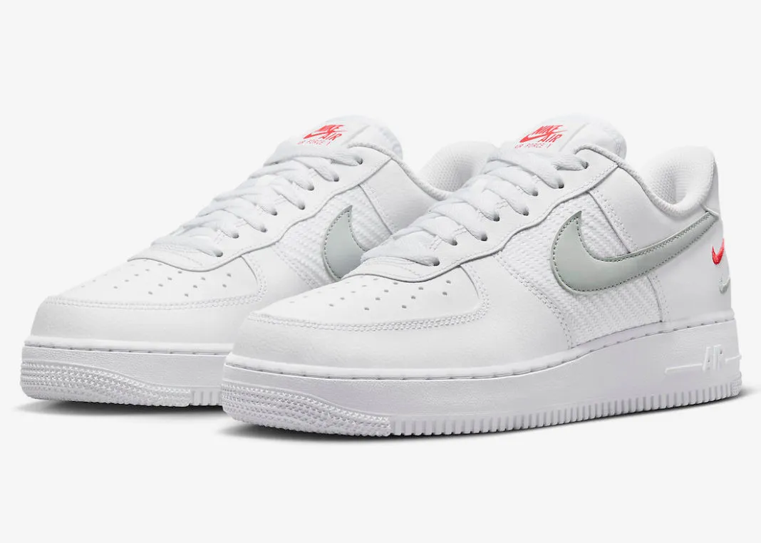 Nike Air Force 1 Low 07 SE Double Swoosh White Picante Red Wolf Grey FD0666-100