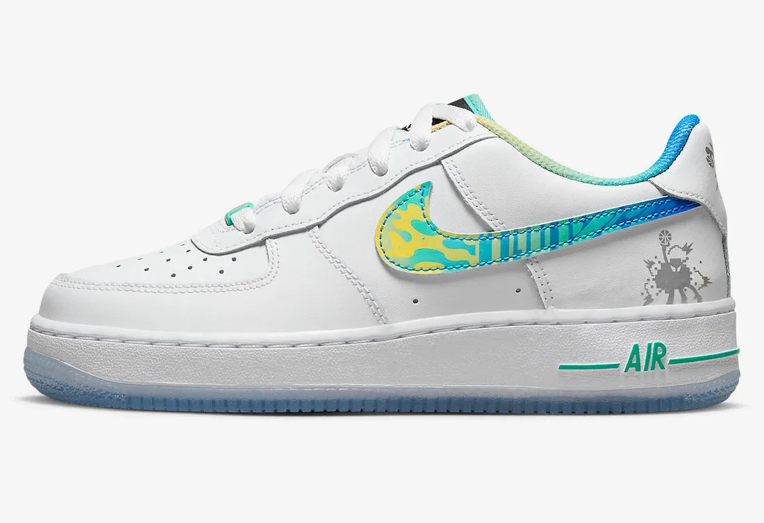 Nike Air Force 1 Low GS Unlock Your Space White Light Menta Multi-Color FJ7691-191