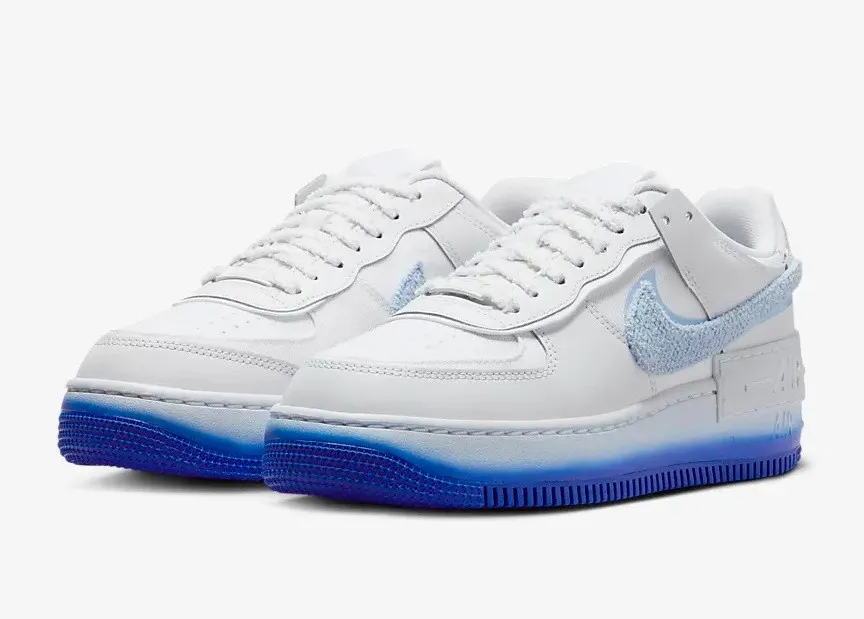 Nike Air Force 1 Shadow Chenille Swoosh White Blue Tint FJ4567-100