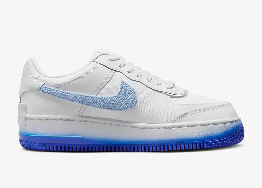 Nike Air Force 1 Shadow Chenille Swoosh White Blue Tint FJ4567-100