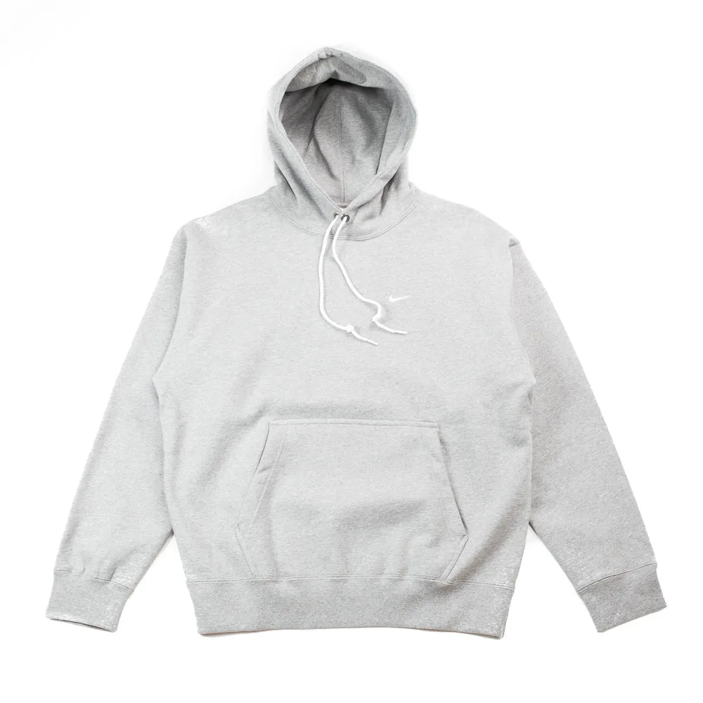 Nike Solo Swoosh Hoodie  (Dark Grey Heather/White)