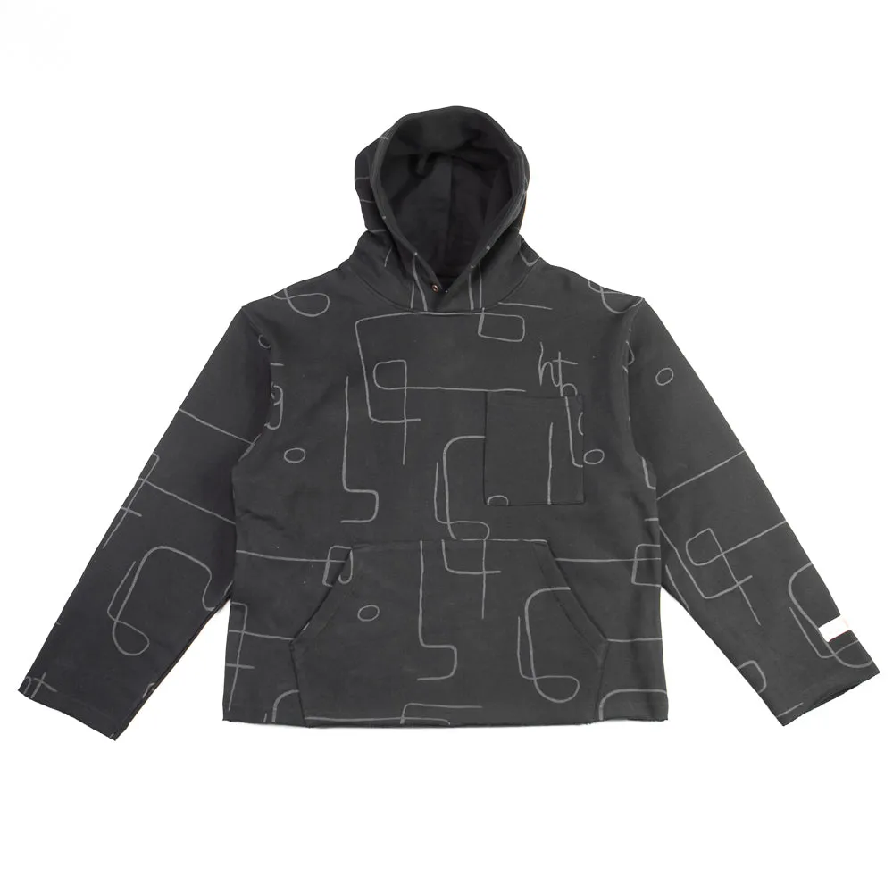 Novelty Printed Terry Hoodie (Black)