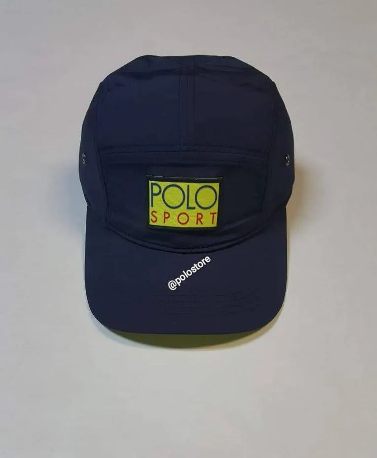 Nwt Polo Ralph Lauren Navy Blue Polo Sport 5 Panel Nylon Hat