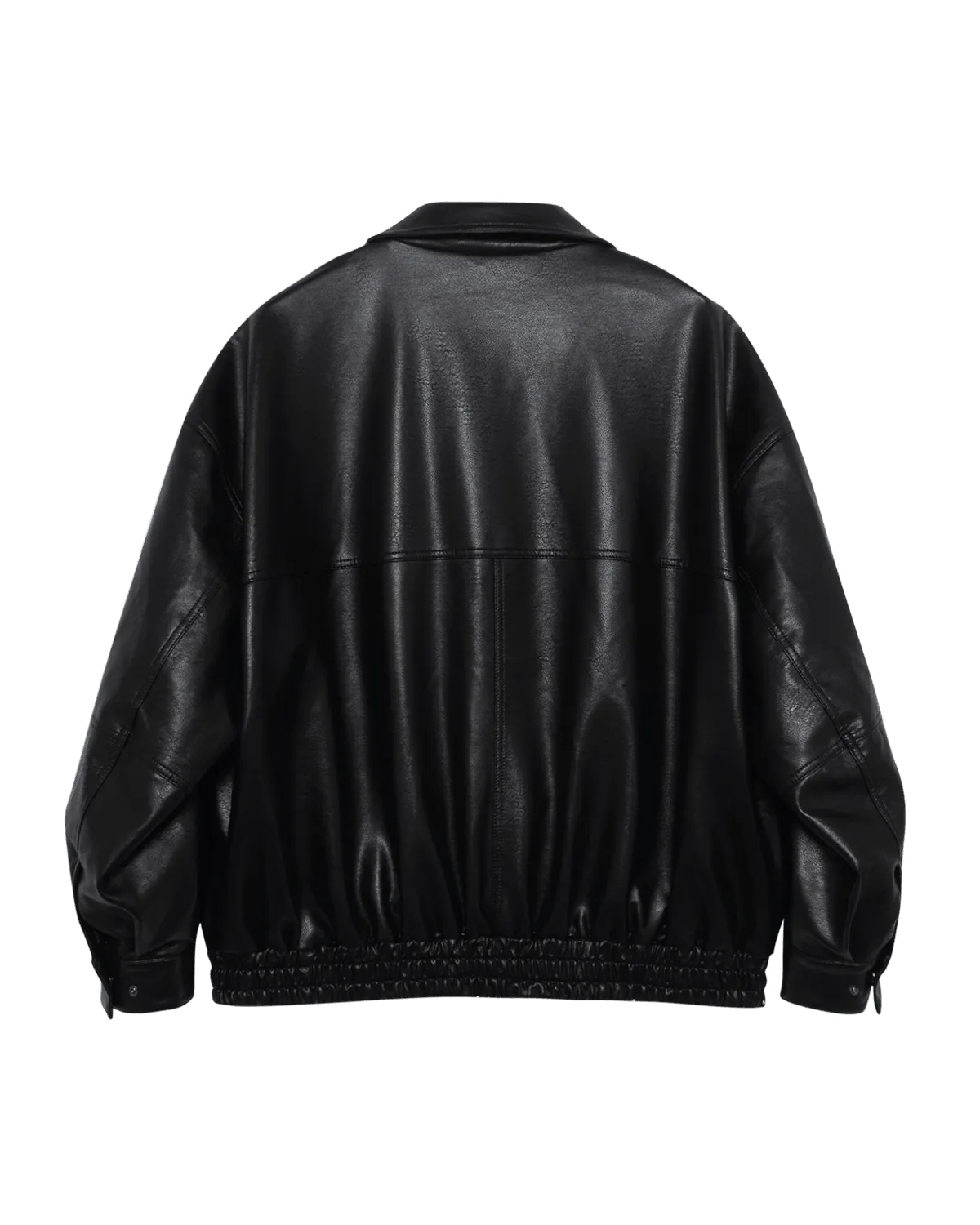 Off The Label cargo-pockets leather bomber jacket black