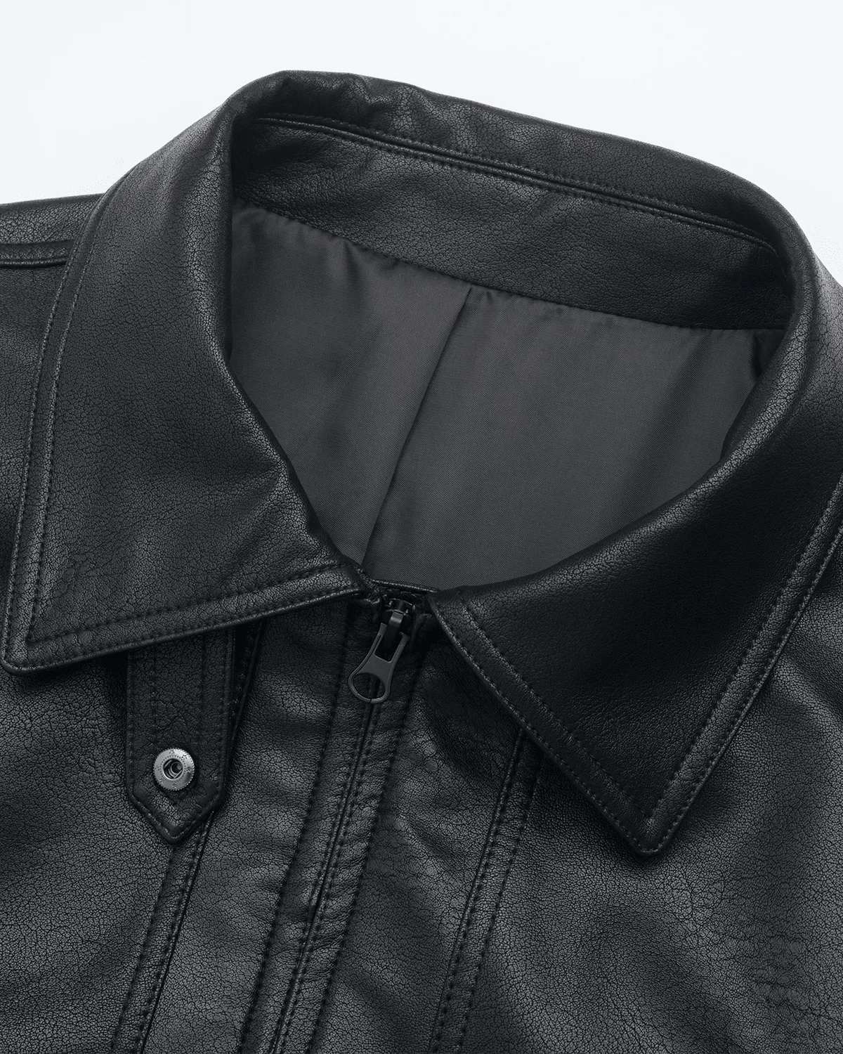 Off The Label cargo-pockets leather bomber jacket black