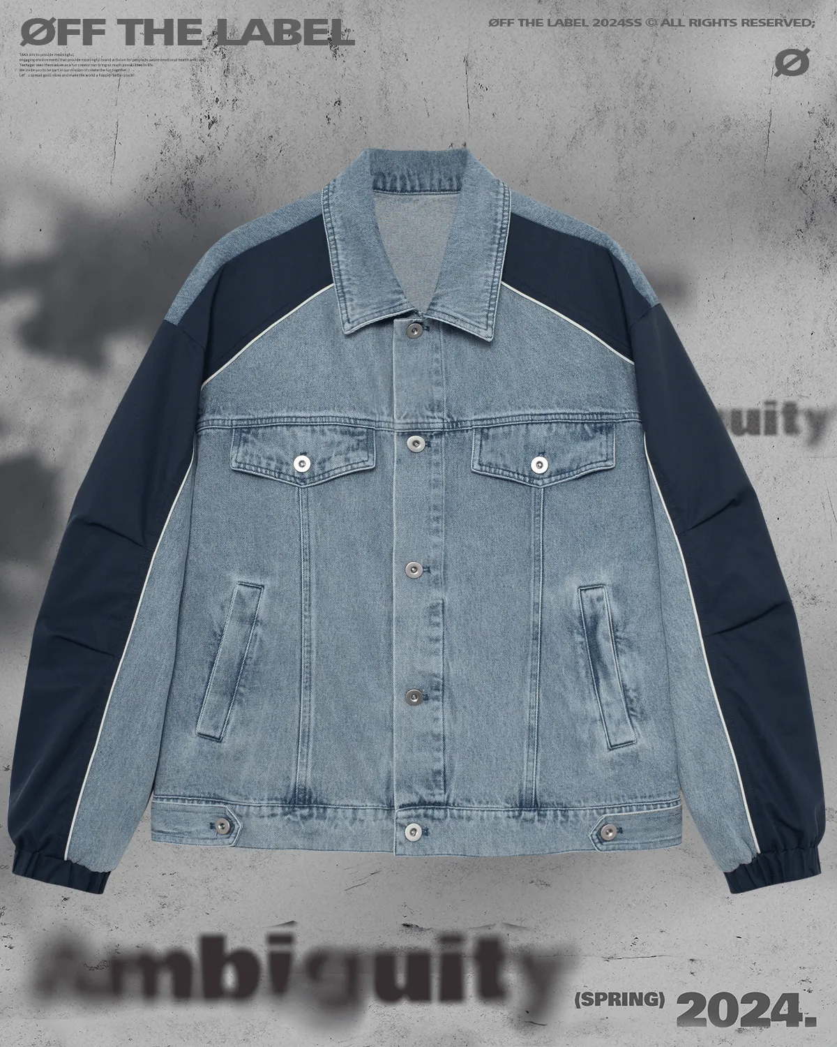 Off The Label two-tone denim jacket blue