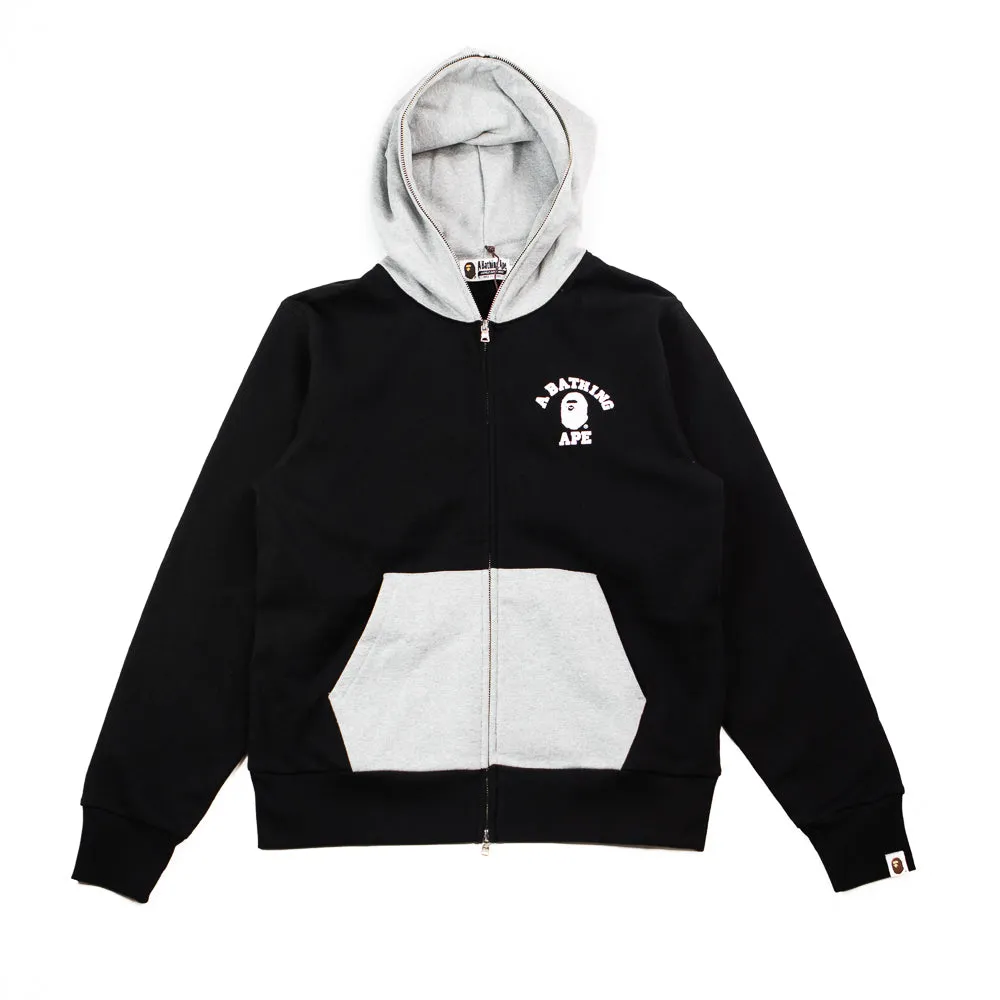 One Point College Full Zip Hoodie (Black)