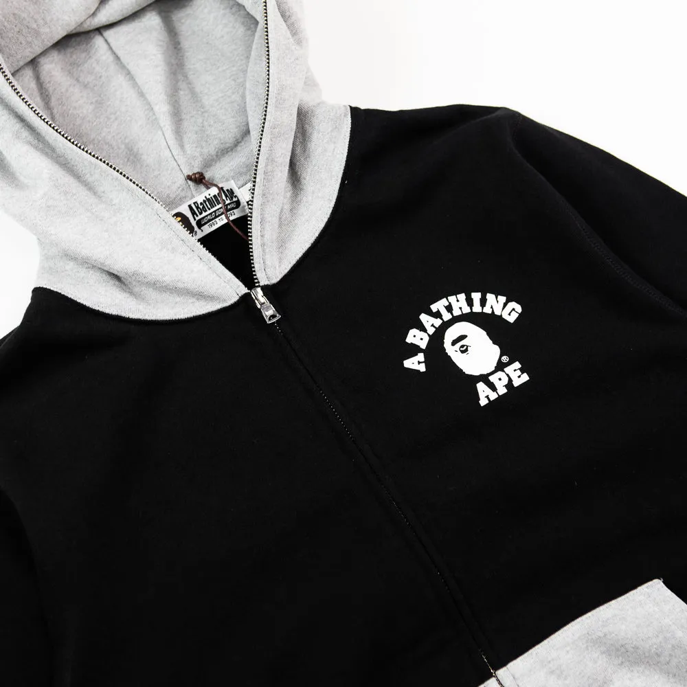 One Point College Full Zip Hoodie (Black)