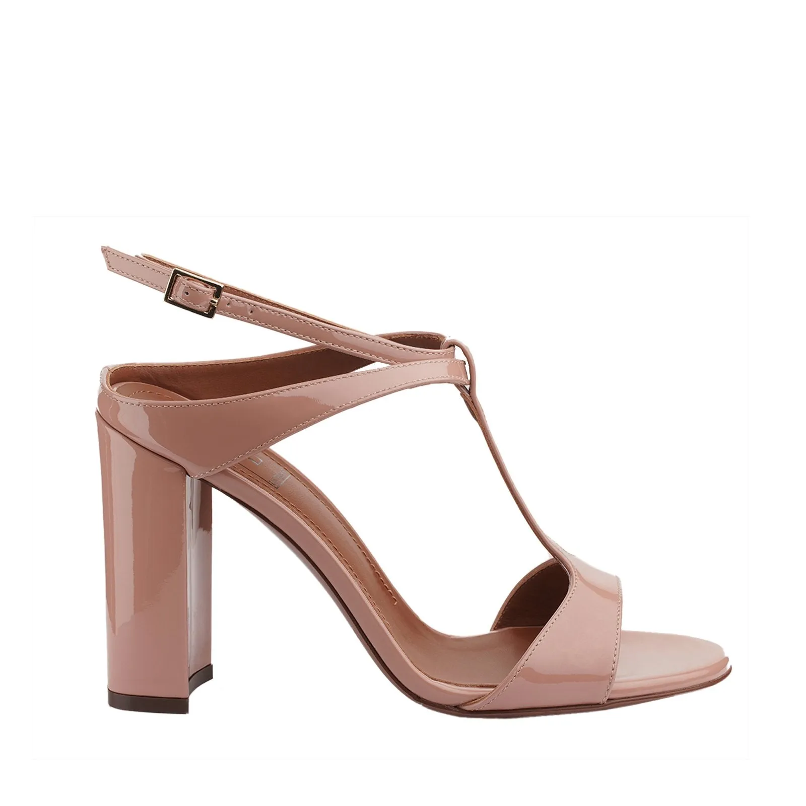 Open Toe Sandals In Pink Patent Leather