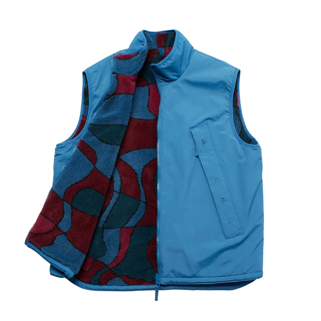 Parra Trees In Wind Reversible Vest - Blue