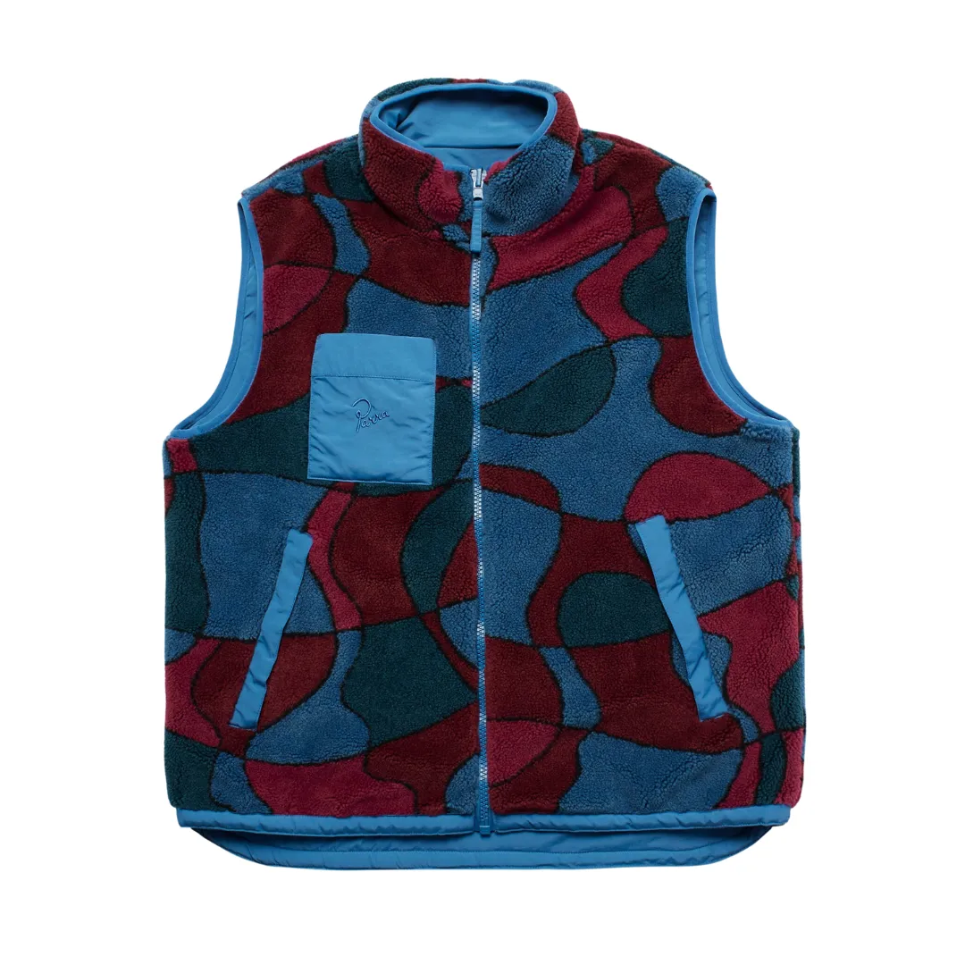 Parra Trees In Wind Reversible Vest - Blue