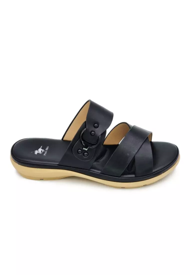 POLO HILL POLO HILL Ladies Cross Vamp Slip On Wedge Sandals