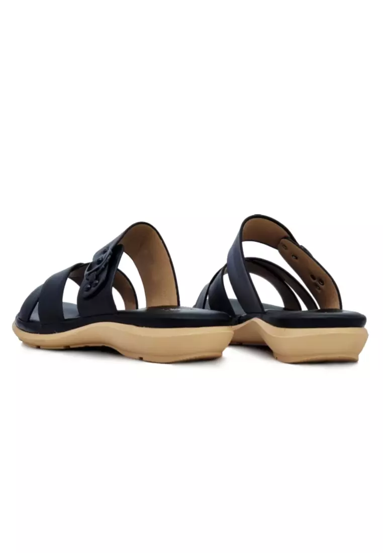 POLO HILL POLO HILL Ladies Cross Vamp Slip On Wedge Sandals