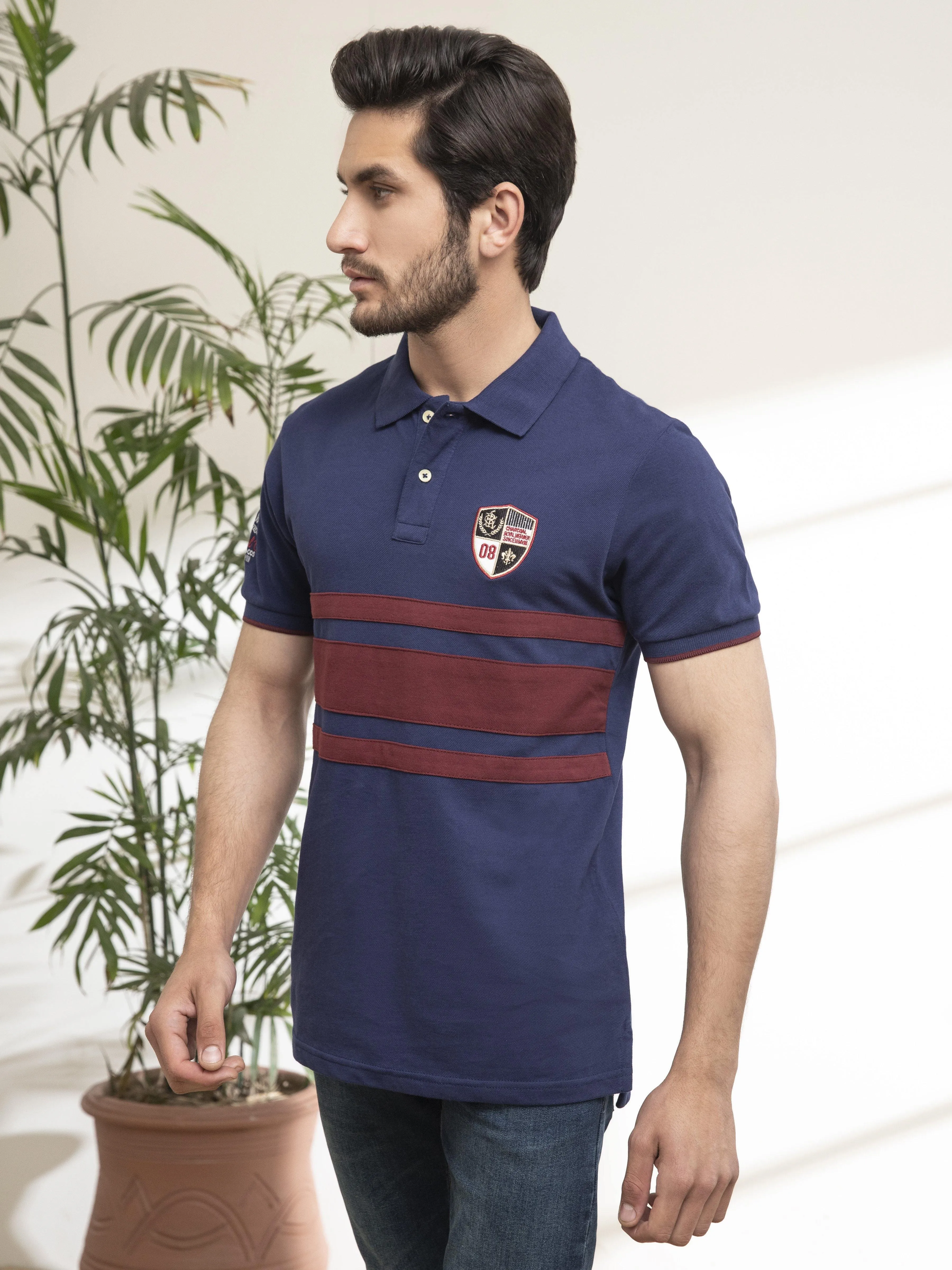 POLO SHIRT CHEST PANNEL NAVY