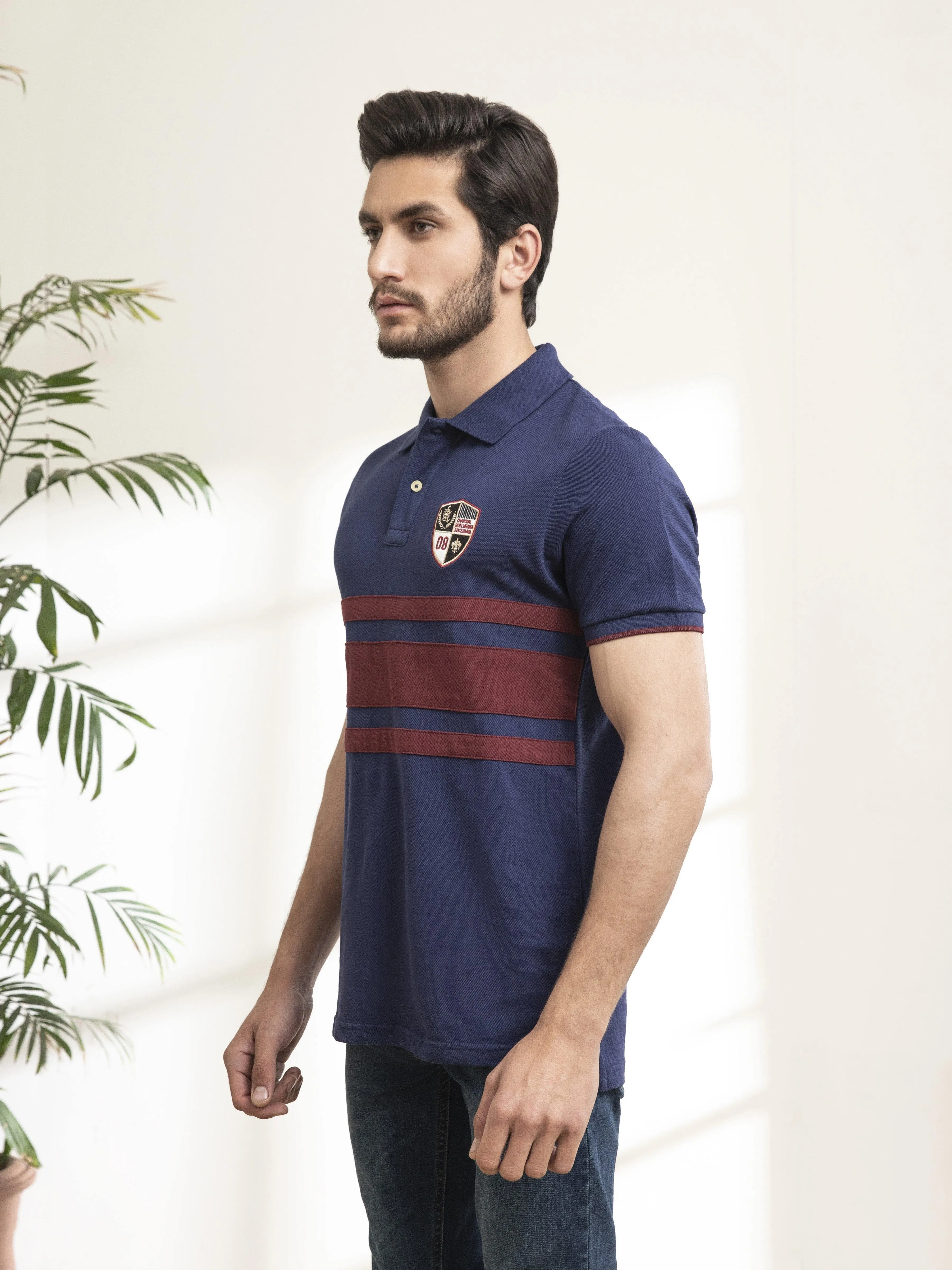 POLO SHIRT CHEST PANNEL NAVY