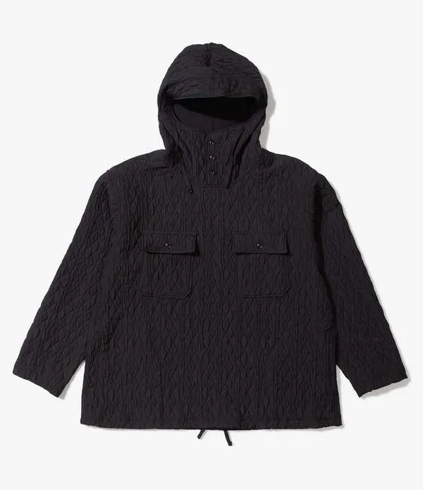 Polyester Geo Quilt Cagoule Shirt - Black