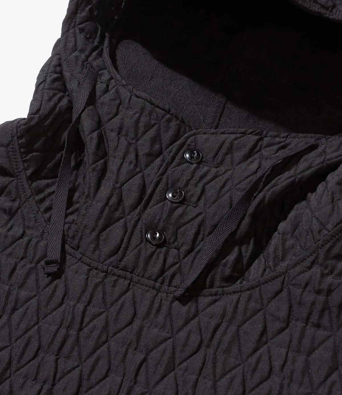 Polyester Geo Quilt Cagoule Shirt - Black