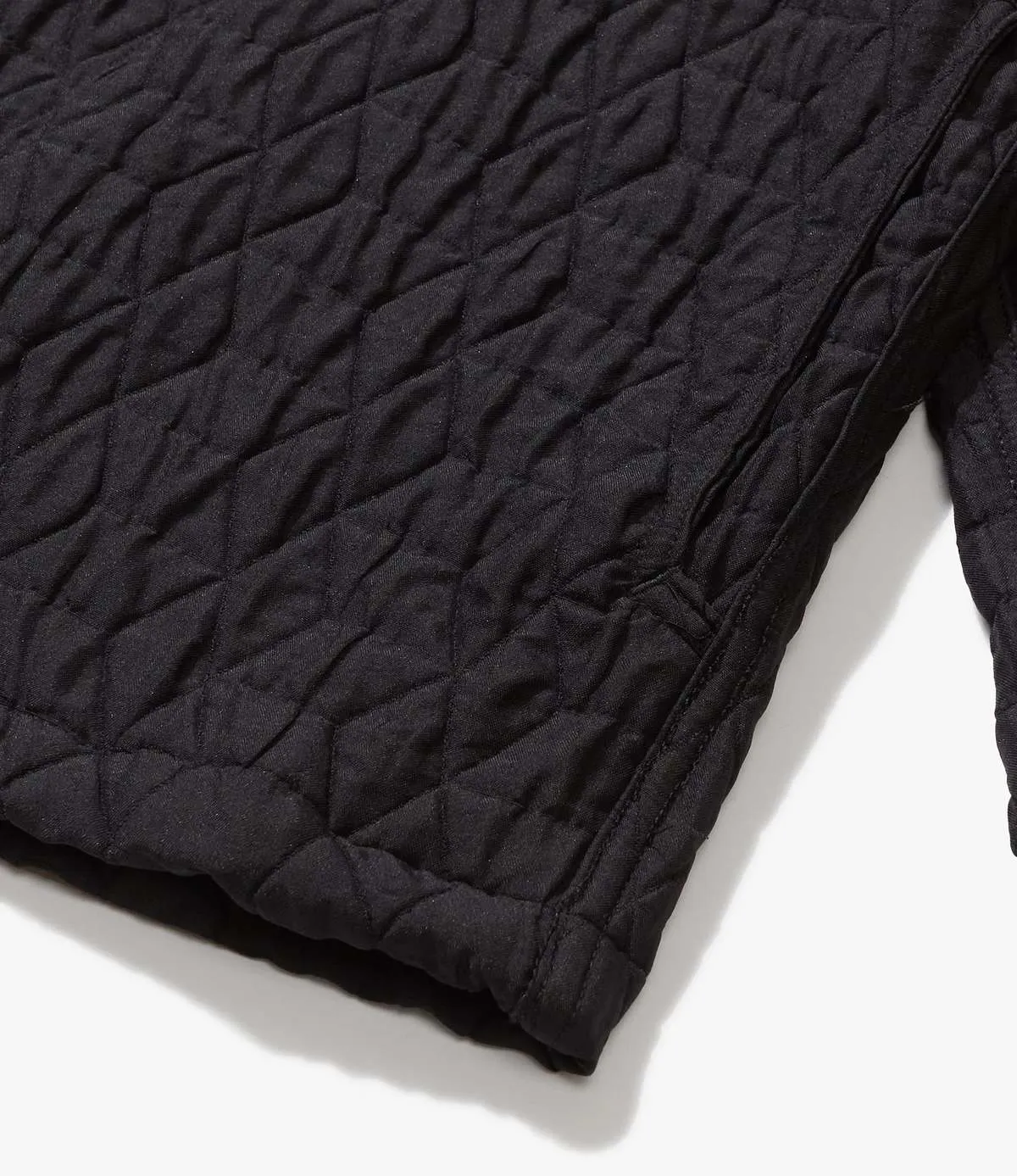 Polyester Geo Quilt Cagoule Shirt - Black