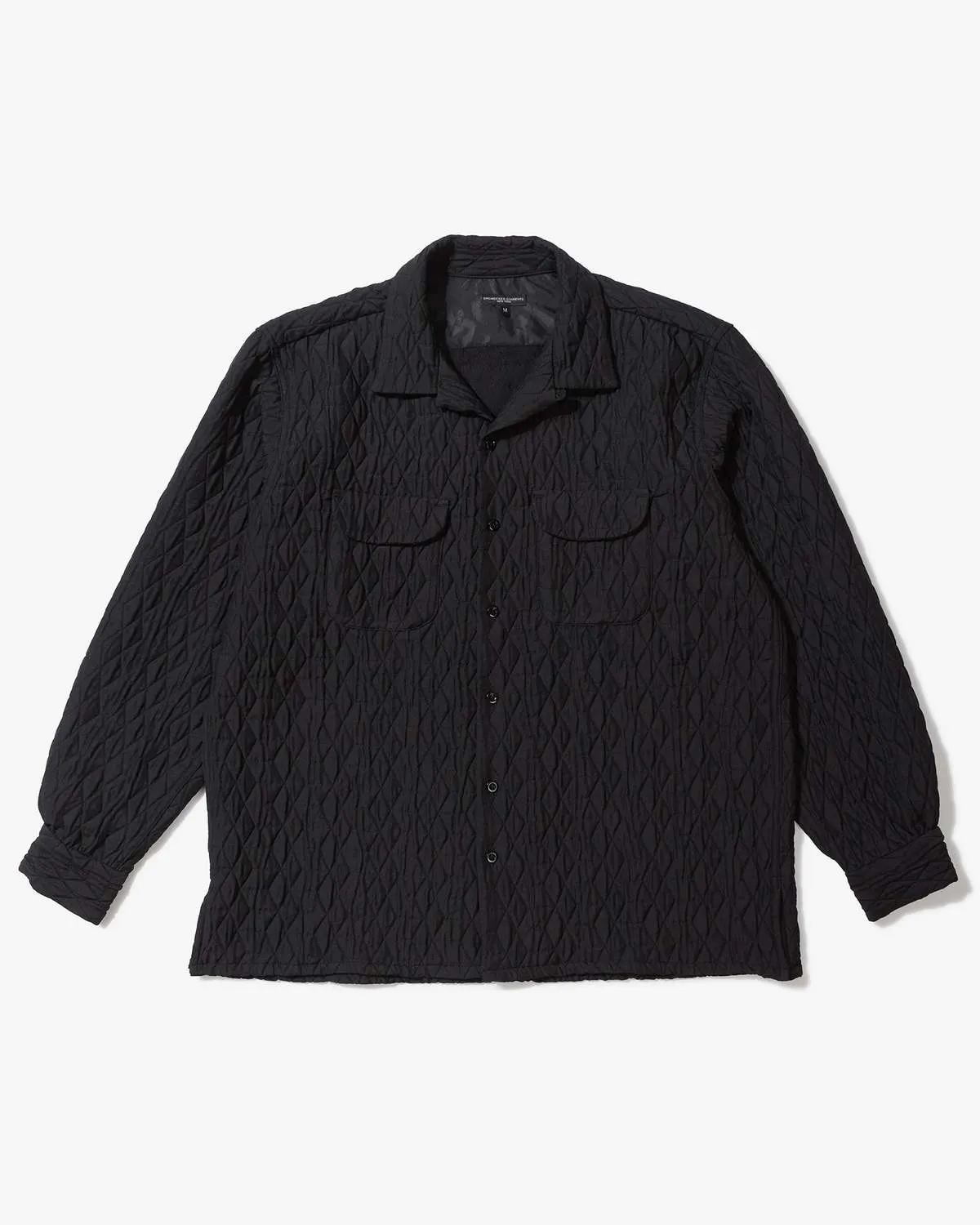 Polyester Geo Quilt Classic Shirt - Black 