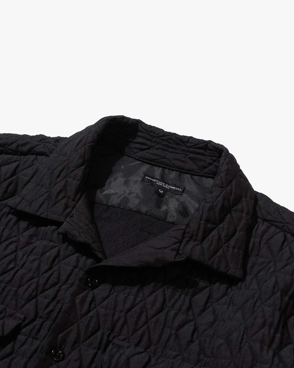 Polyester Geo Quilt Classic Shirt - Black 