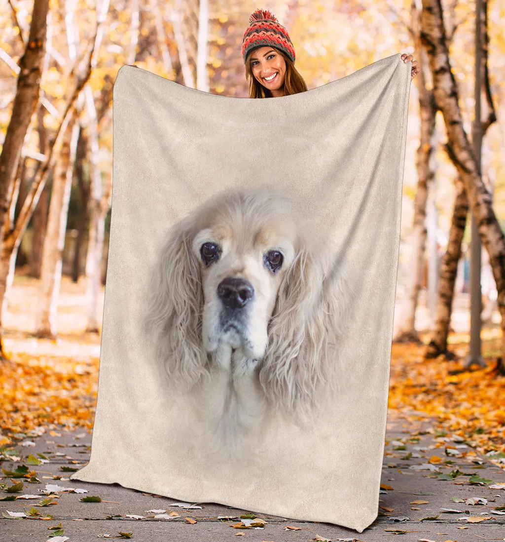 Premium Blanket American Cocker Spaniel Face Hair