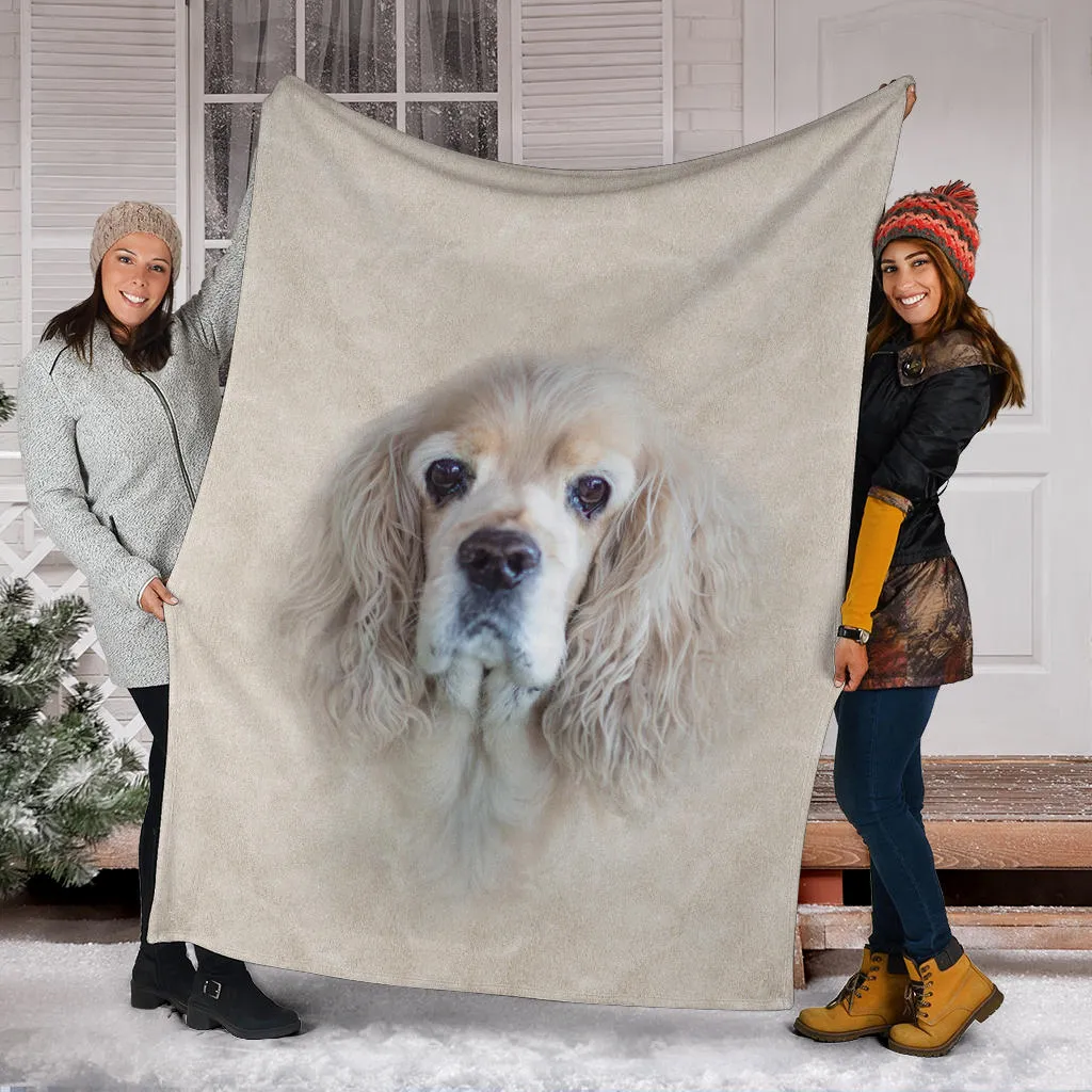 Premium Blanket American Cocker Spaniel Face Hair