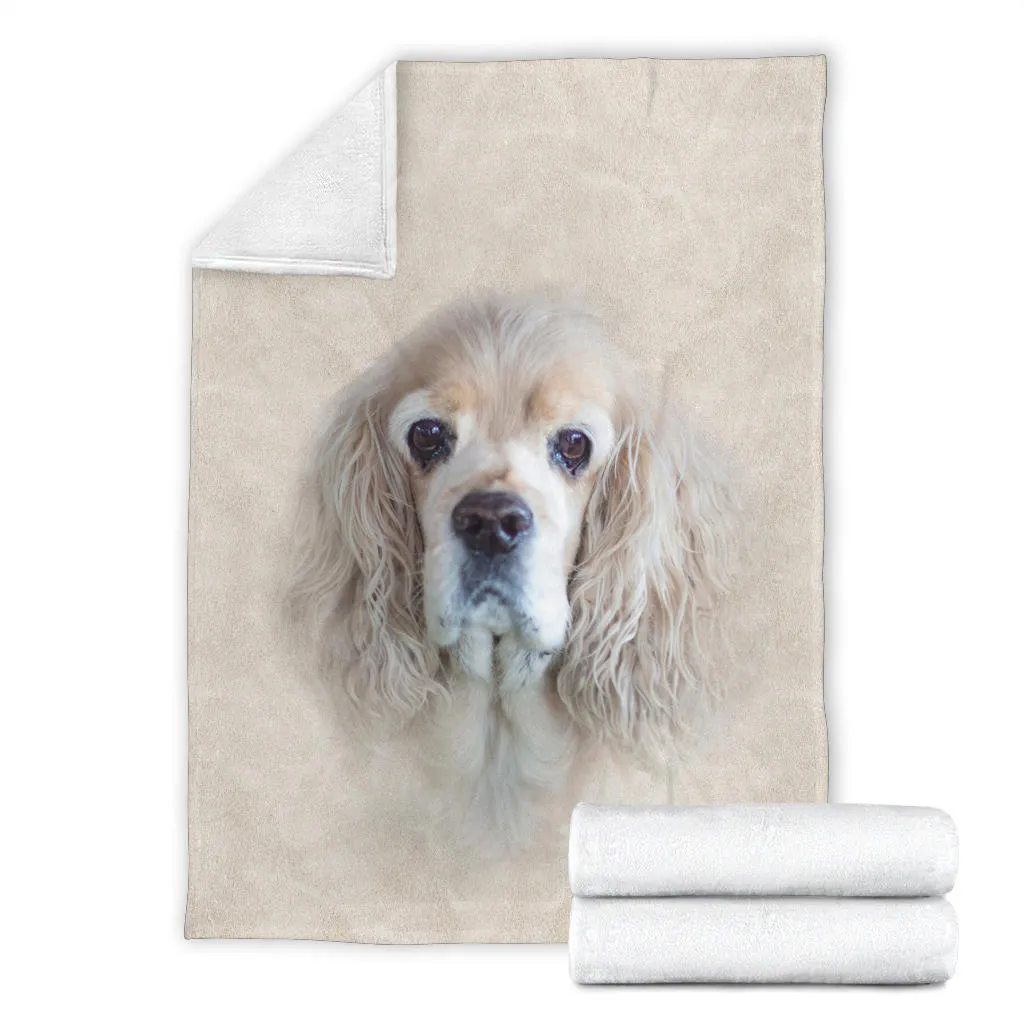 Premium Blanket American Cocker Spaniel Face Hair