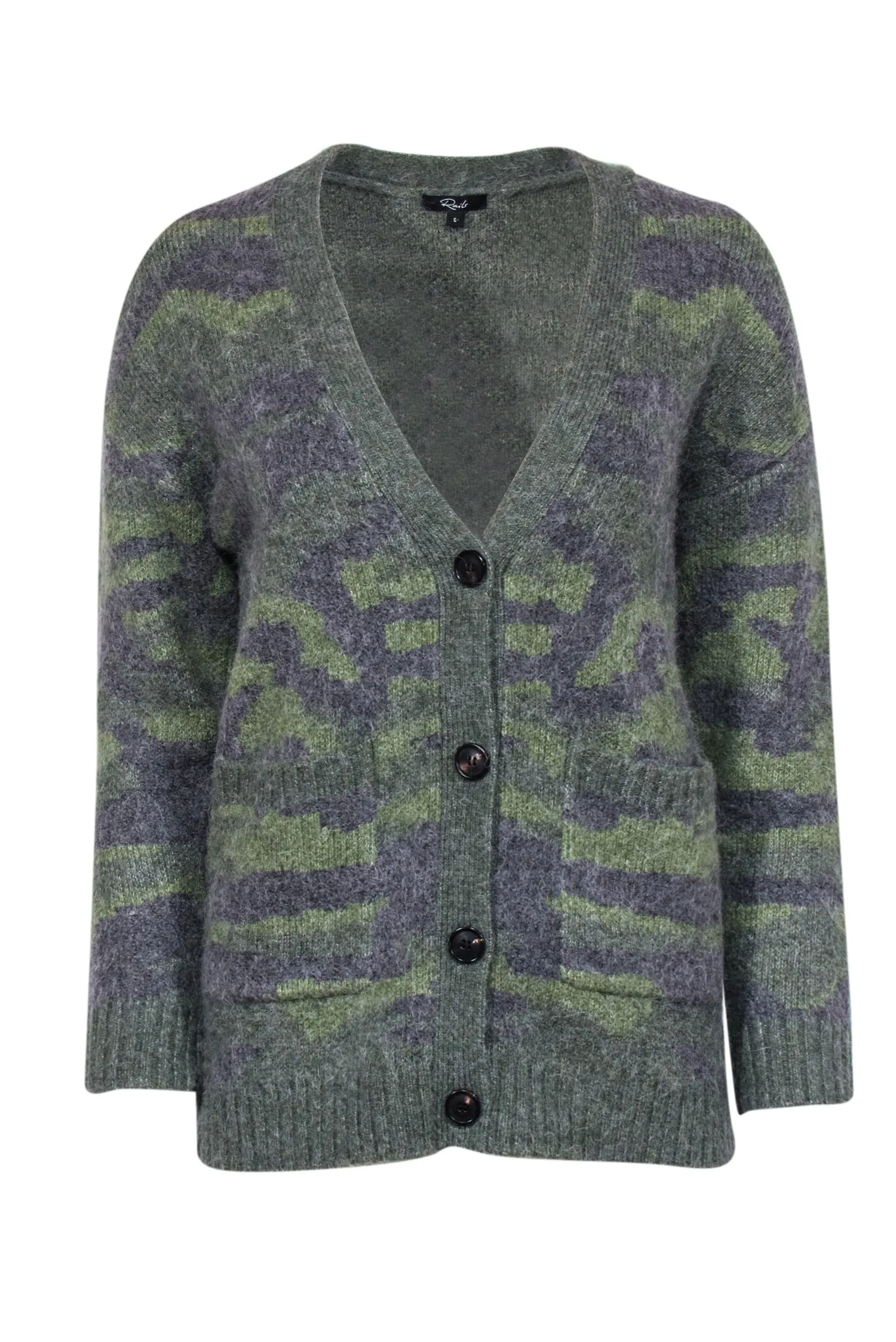 Rails - Green Camo Wool Blend Oversized Cardigan Sz S