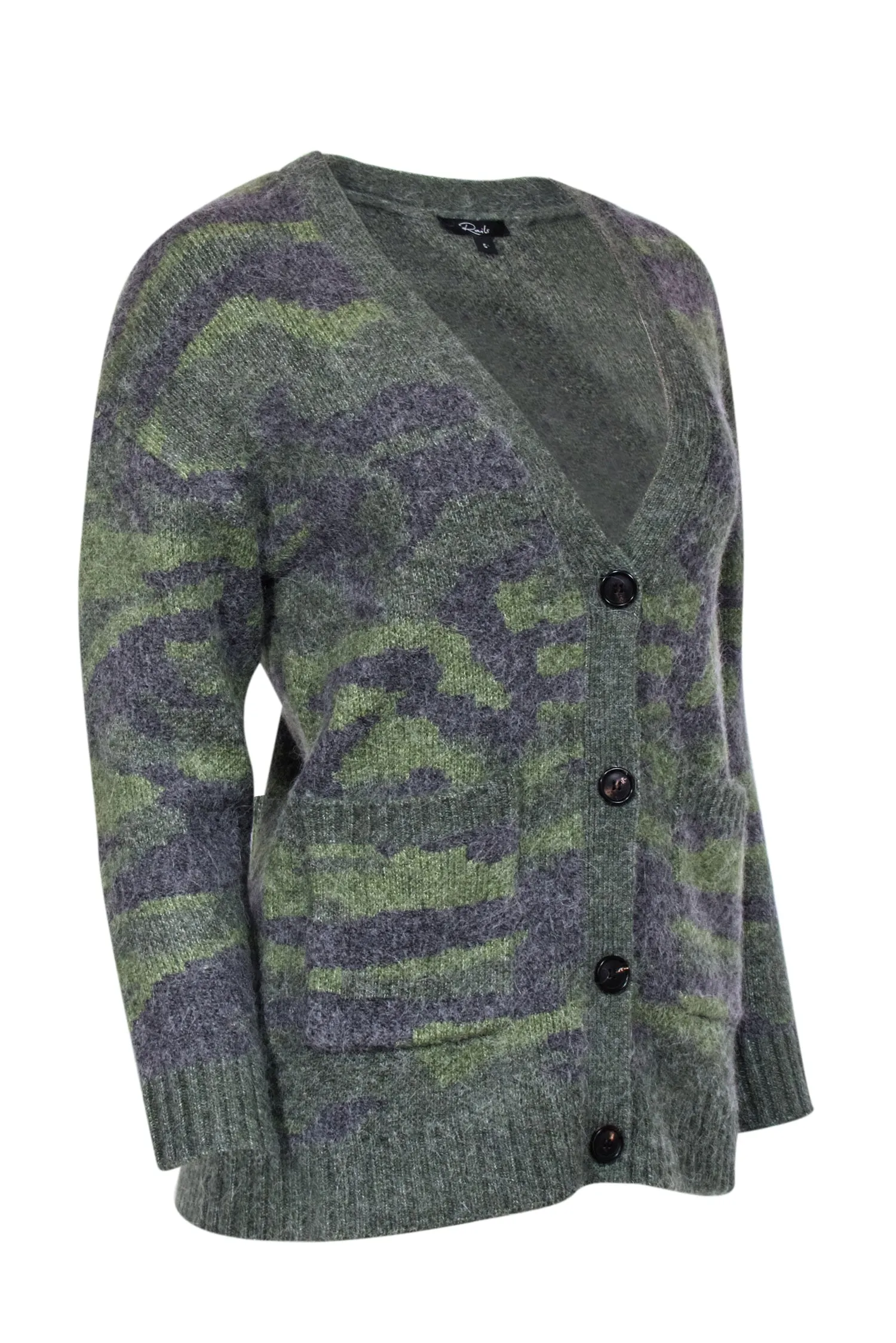 Rails - Green Camo Wool Blend Oversized Cardigan Sz S