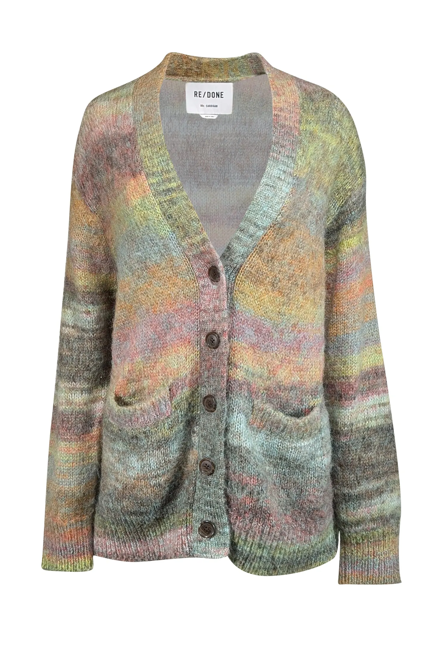 RE/DONE - Green & Multicolor Mohair Blend Cardigan Sz S